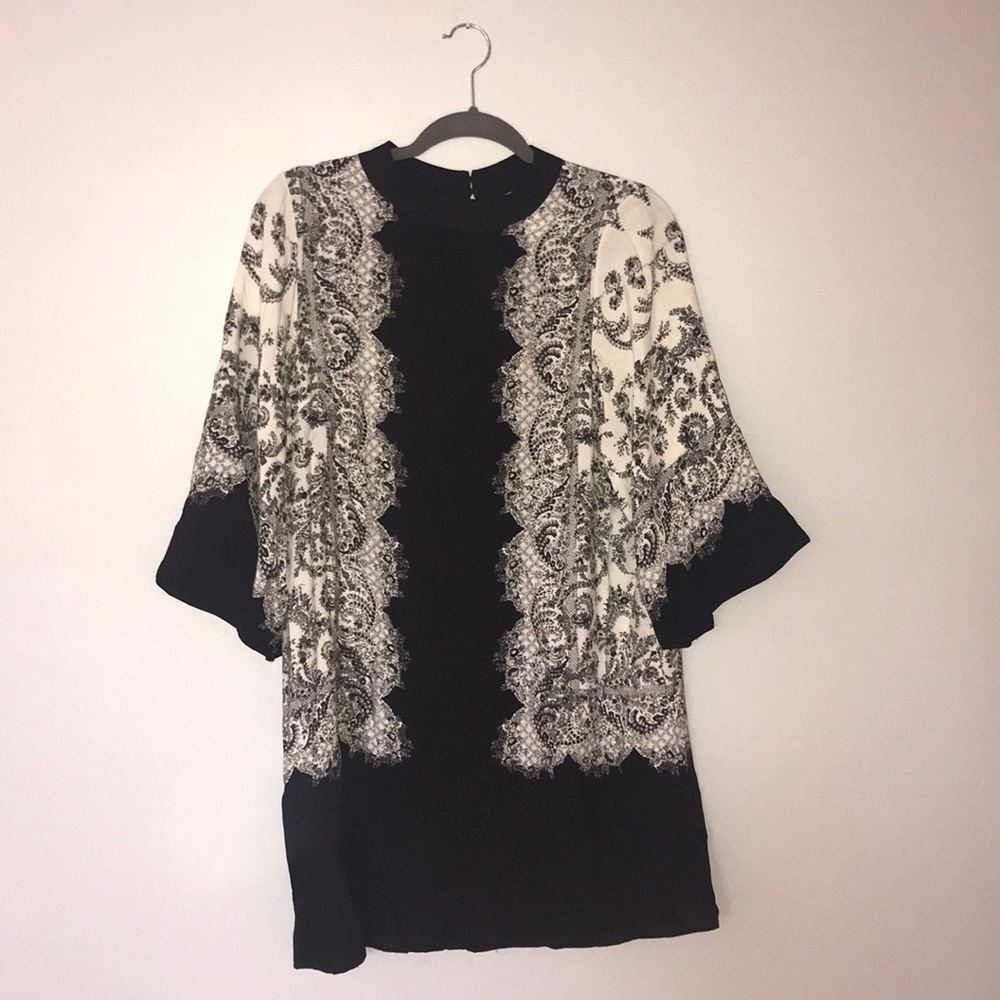 H&M Black and White Flowy Dress